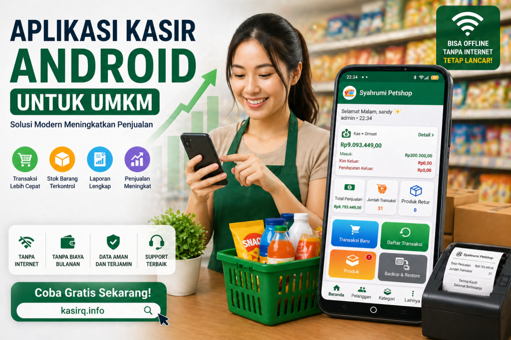 Aplikasi kasir Android untuk UMKM membantu meningkatkan penjualan toko secara otomatis dan efisien